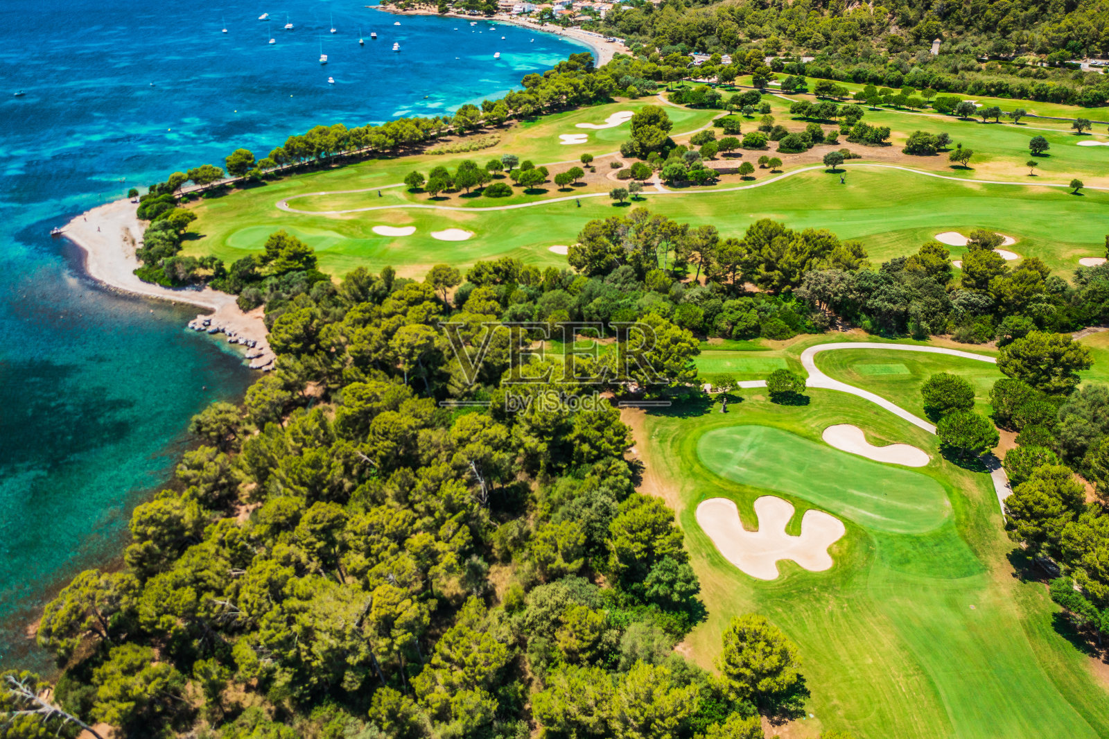高尔夫度假胜地的景色照片摄影图片