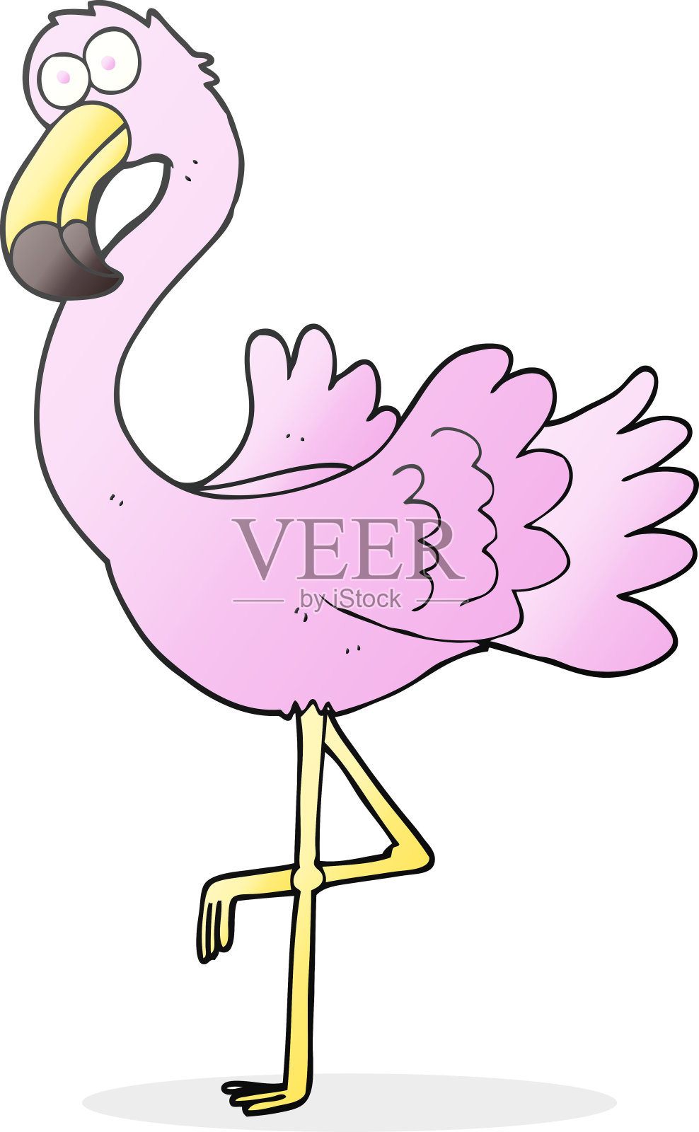 手绘卡通火烈鸟插画图片素材