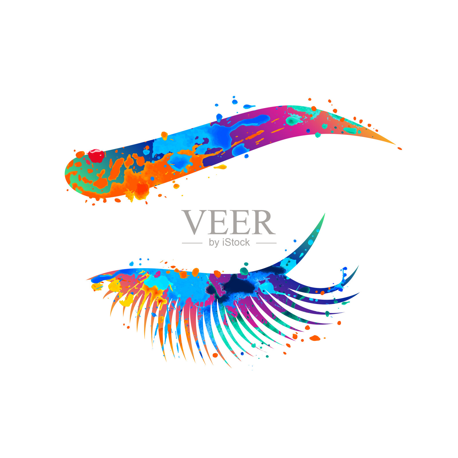 一个眉毛和睫毛沙龙的标志插画图片素材