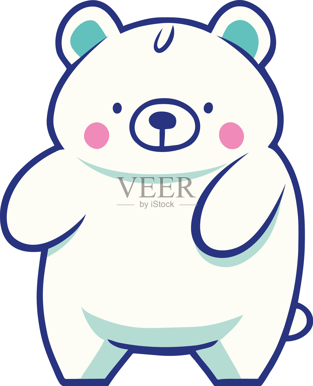 可爱的北极熊白设计元素图片