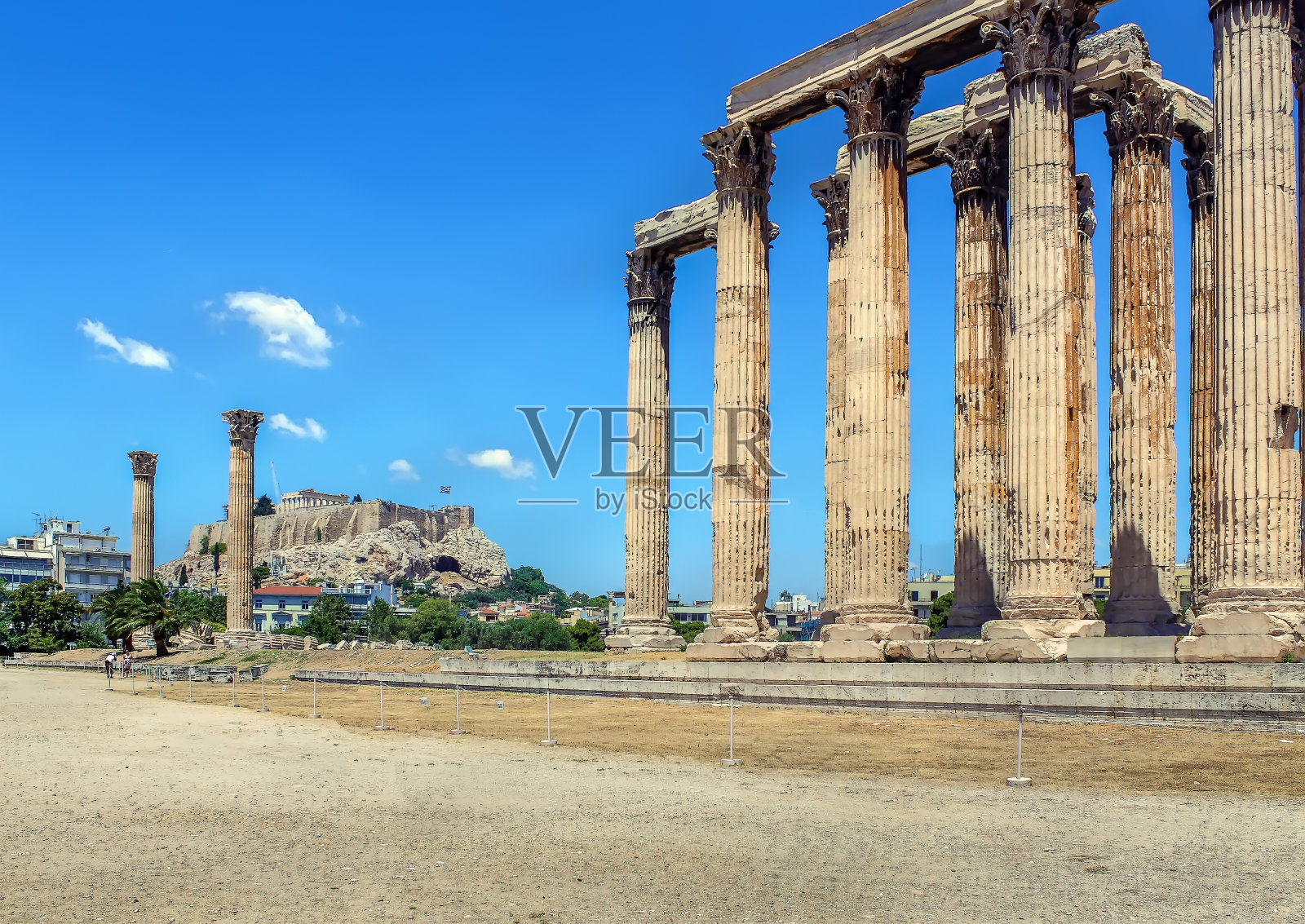 希腊雅典的奥林匹亚宙斯神庙照片摄影图片