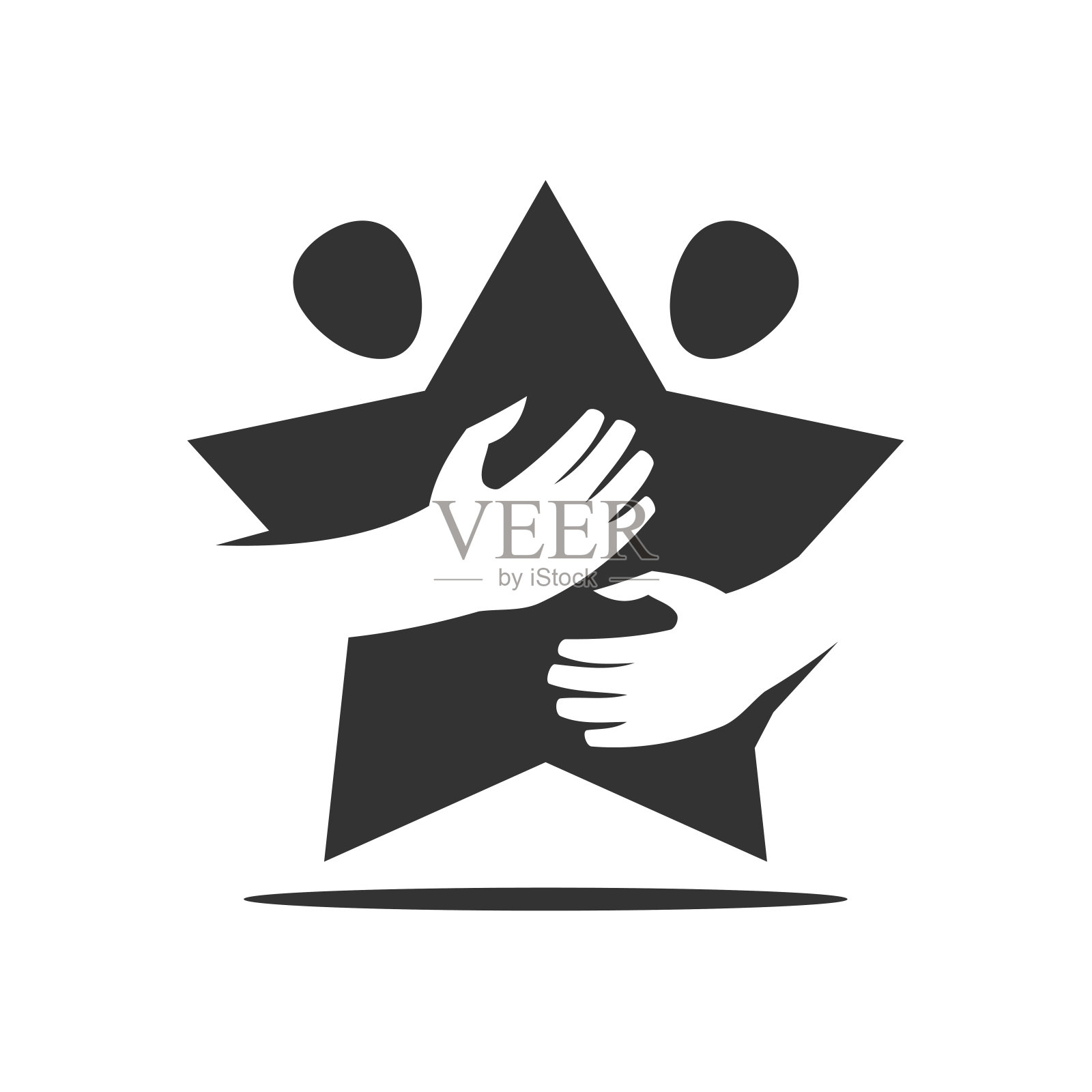 商务人士与星标志模板图标插图品牌标识。孤立和平面的插图。矢量图形插画图片素材