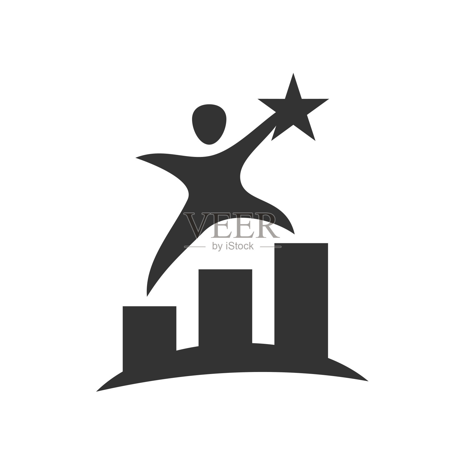 商务人士与星标志模板图标插图品牌标识。孤立和平面的插图。矢量图形插画图片素材