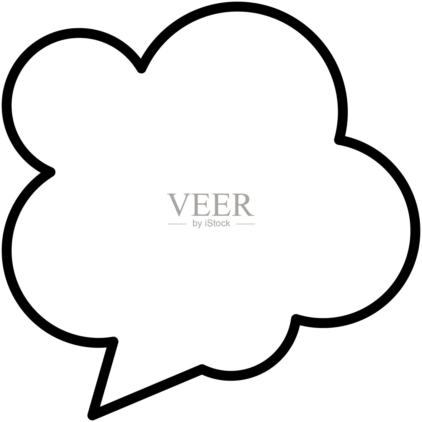 语音气球图标，线条风格矢量插图插画图片素材