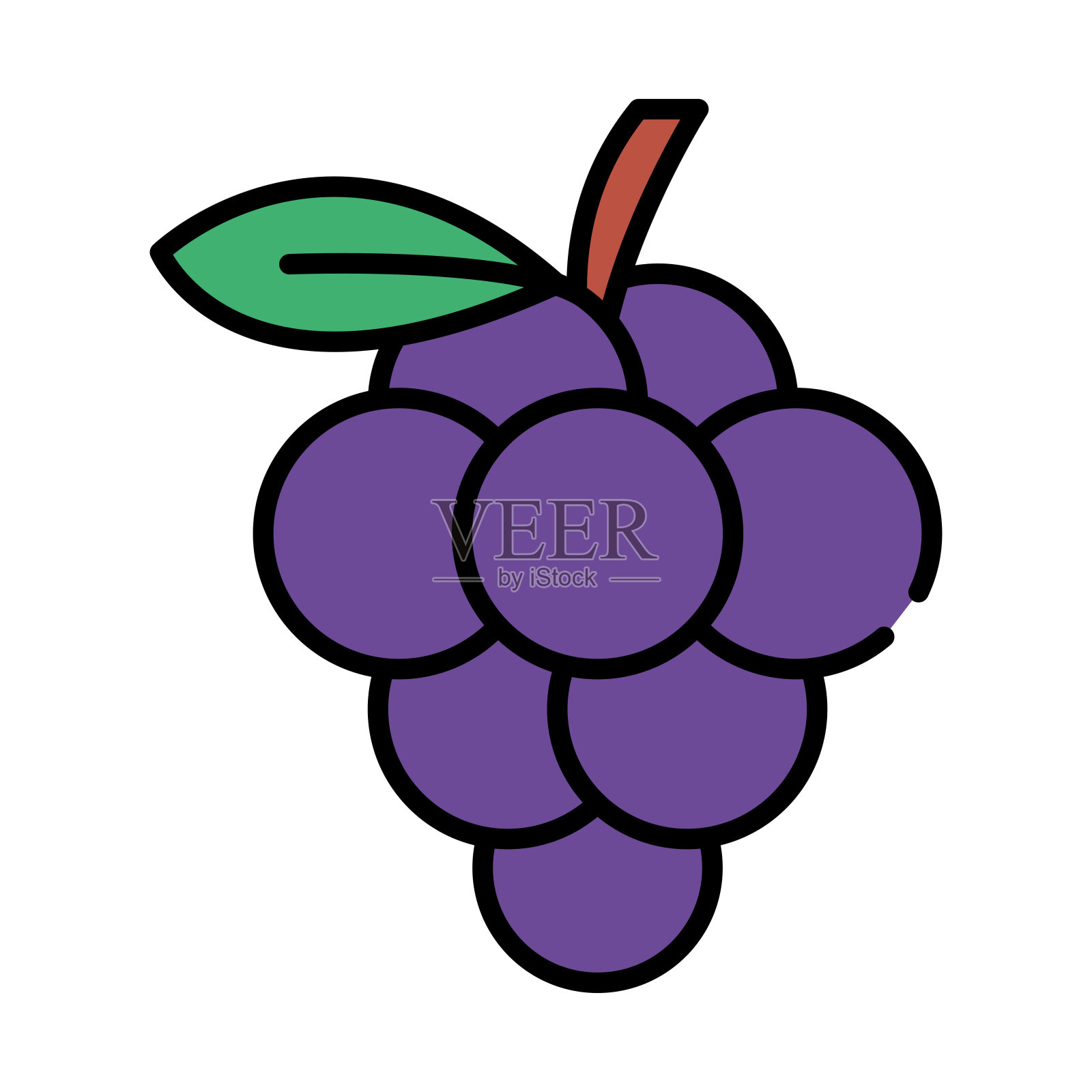 葡萄水果类食物插画图片素材