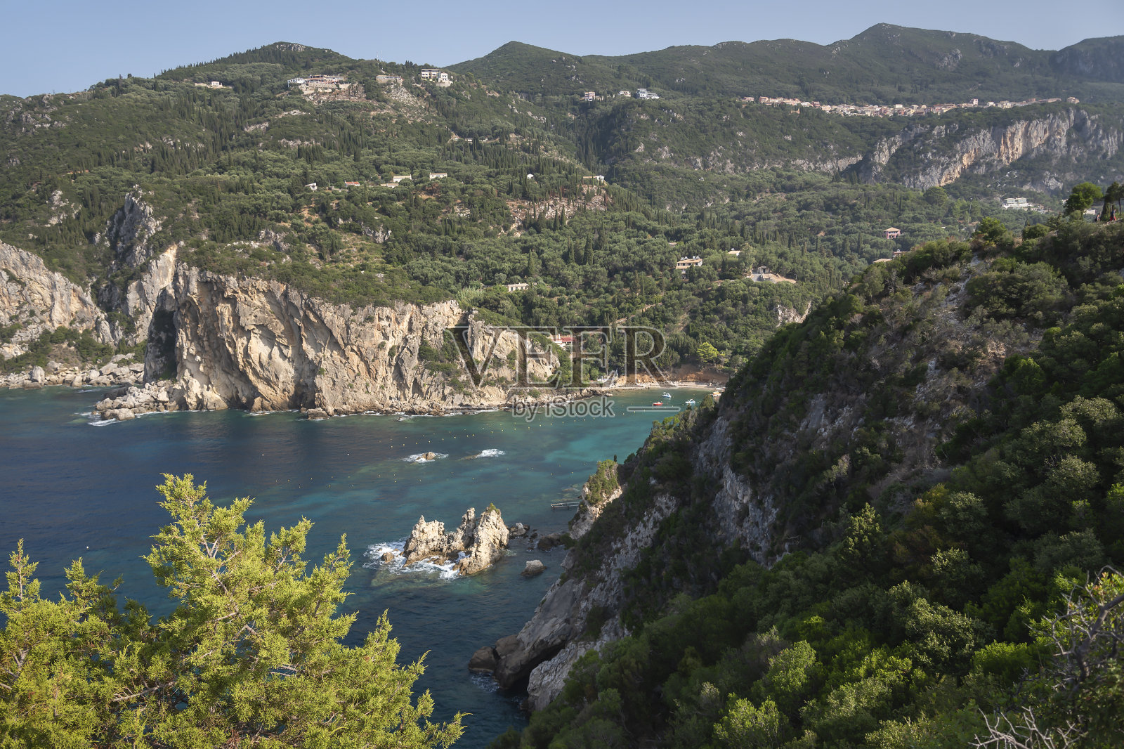 Paleokastritsa的海岸。照片摄影图片