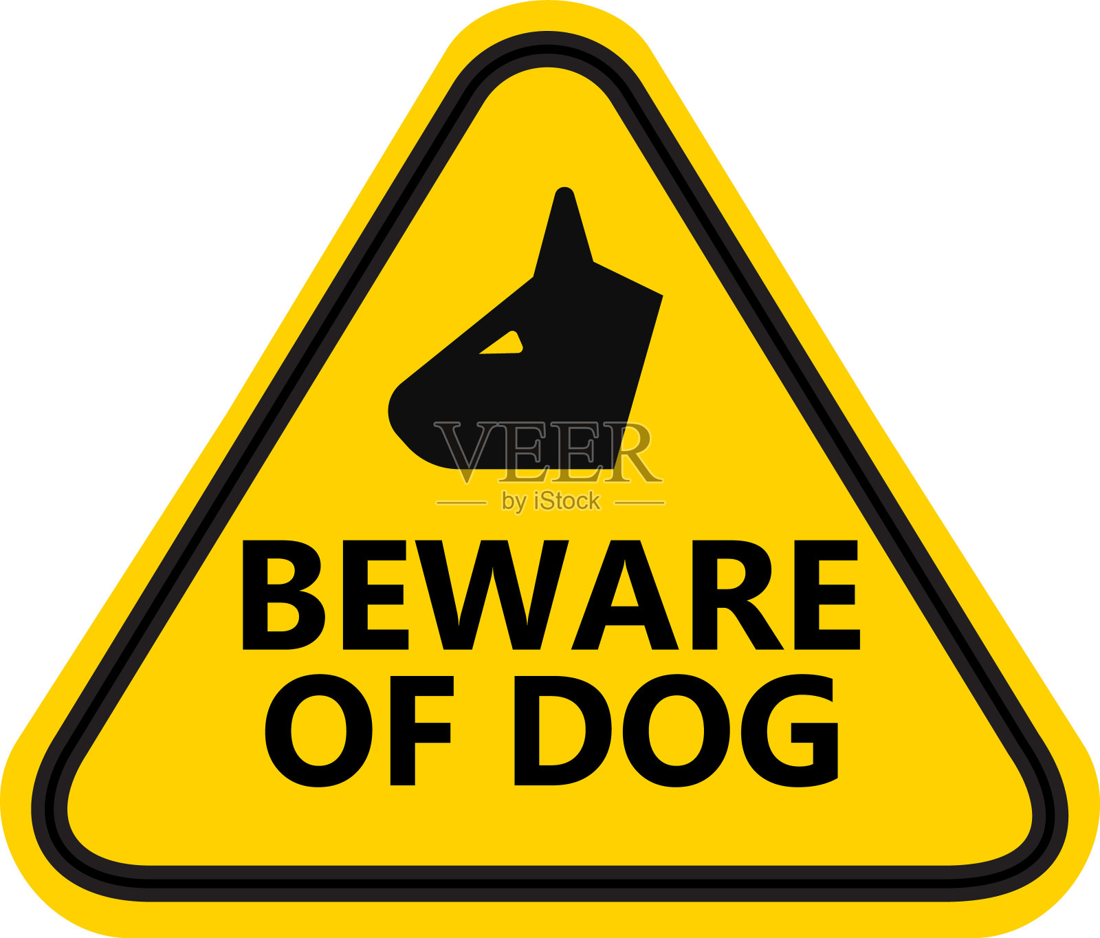 小心属狗星座。警戒看门犬标志。平的风格。插画图片素材