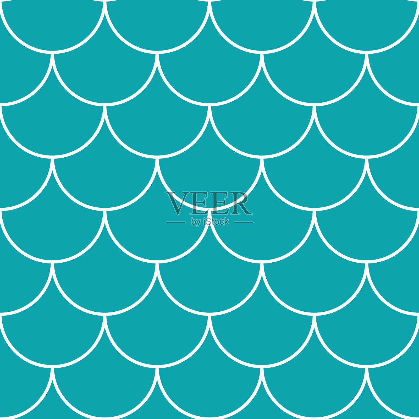 鱼鳞无缝图案插画图片素材