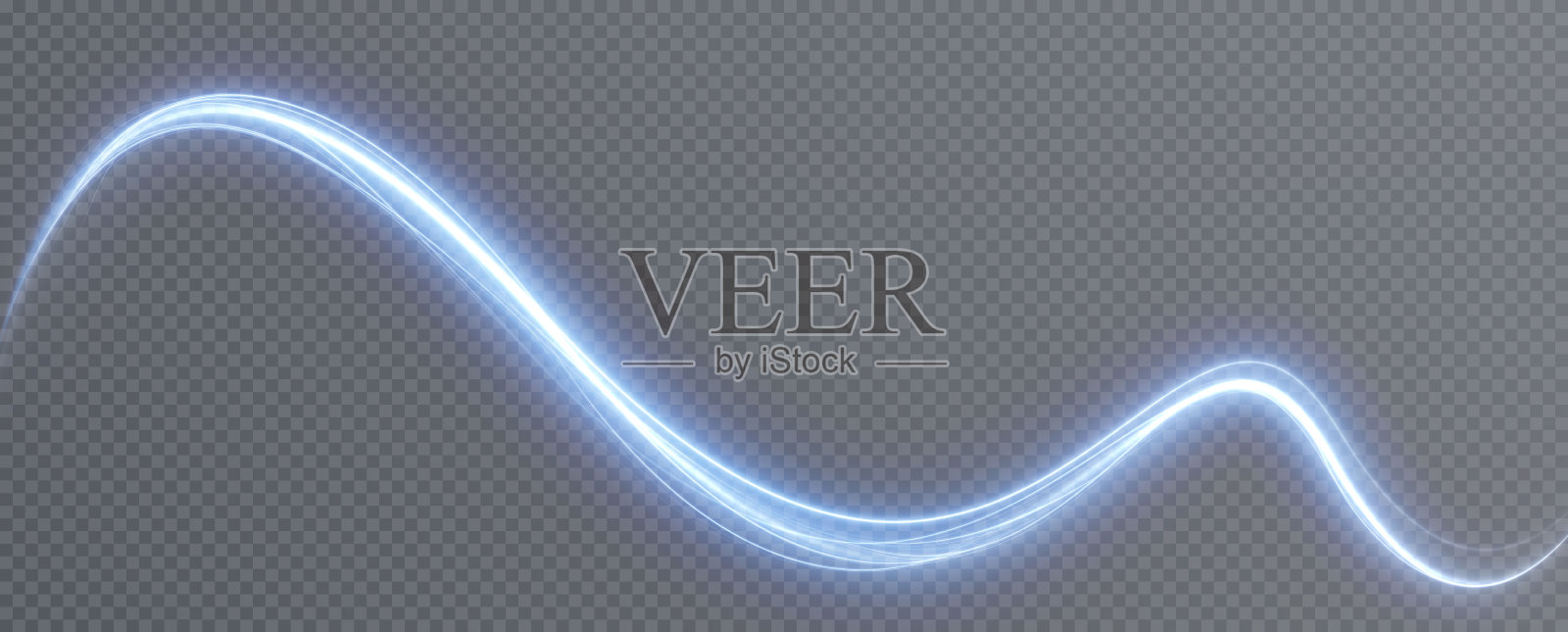 平滑的浅蓝色线条或镜片，具有神奇的光效。线霓虹灯在运动能量。元素的flash设计，游戏，应用程序，视频片段，介绍，惊悚片，虚拟现实，广告。插画图片素材