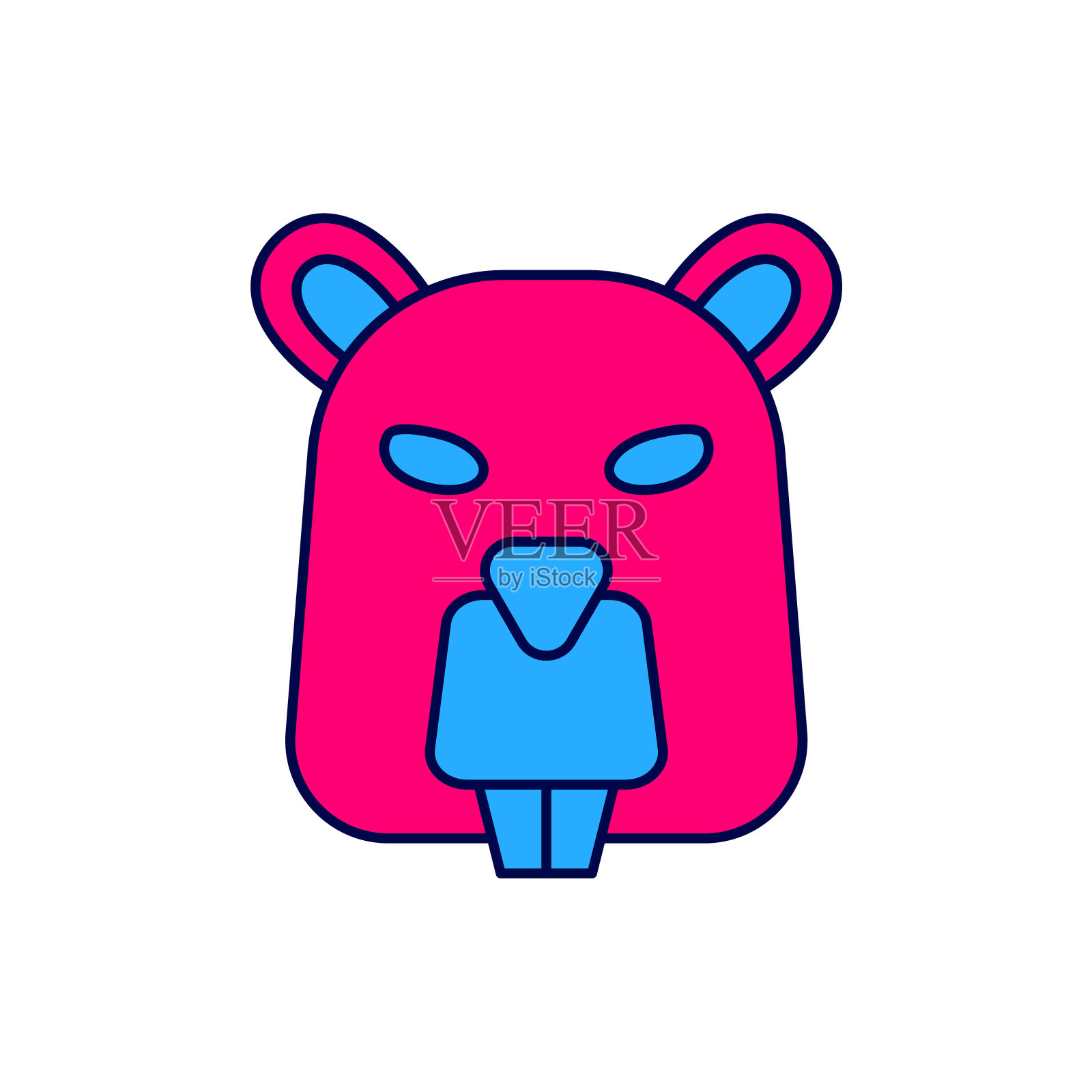 填充轮廓海狸动物图标孤立的白色背景。向量插画图片素材