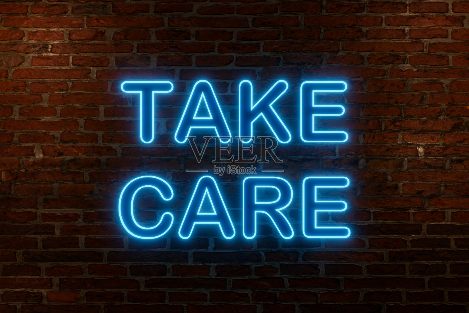 小心点，霓虹灯。照片摄影图片