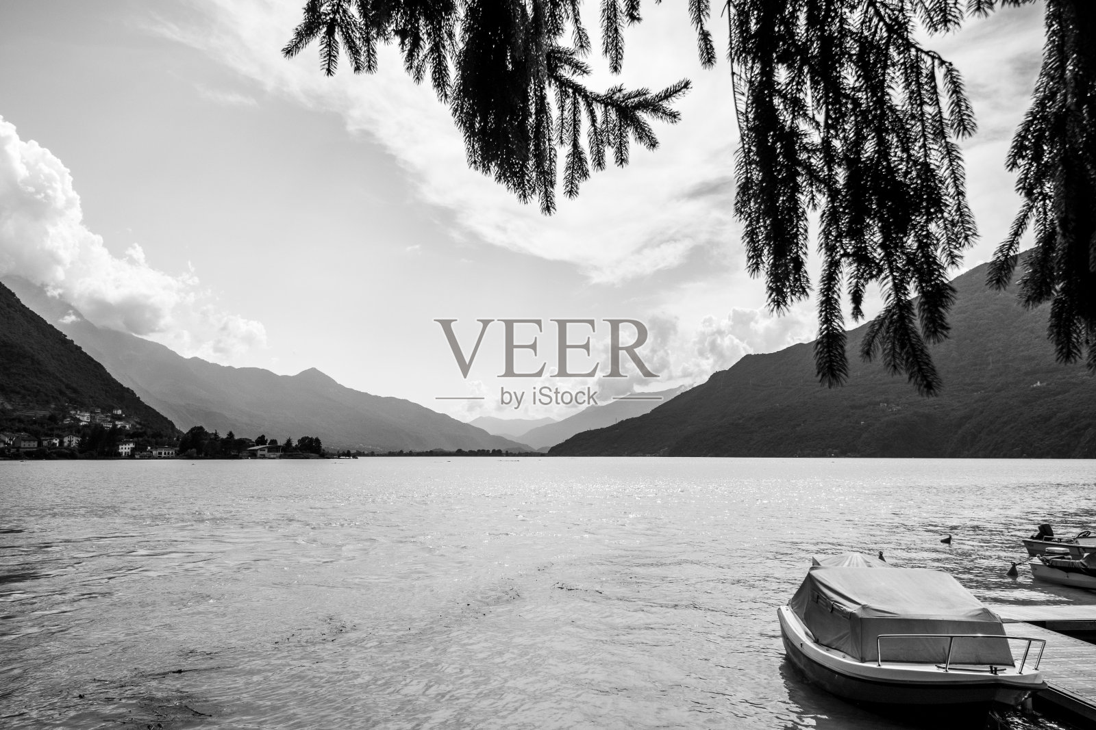 莱科湖，意大利照片摄影图片