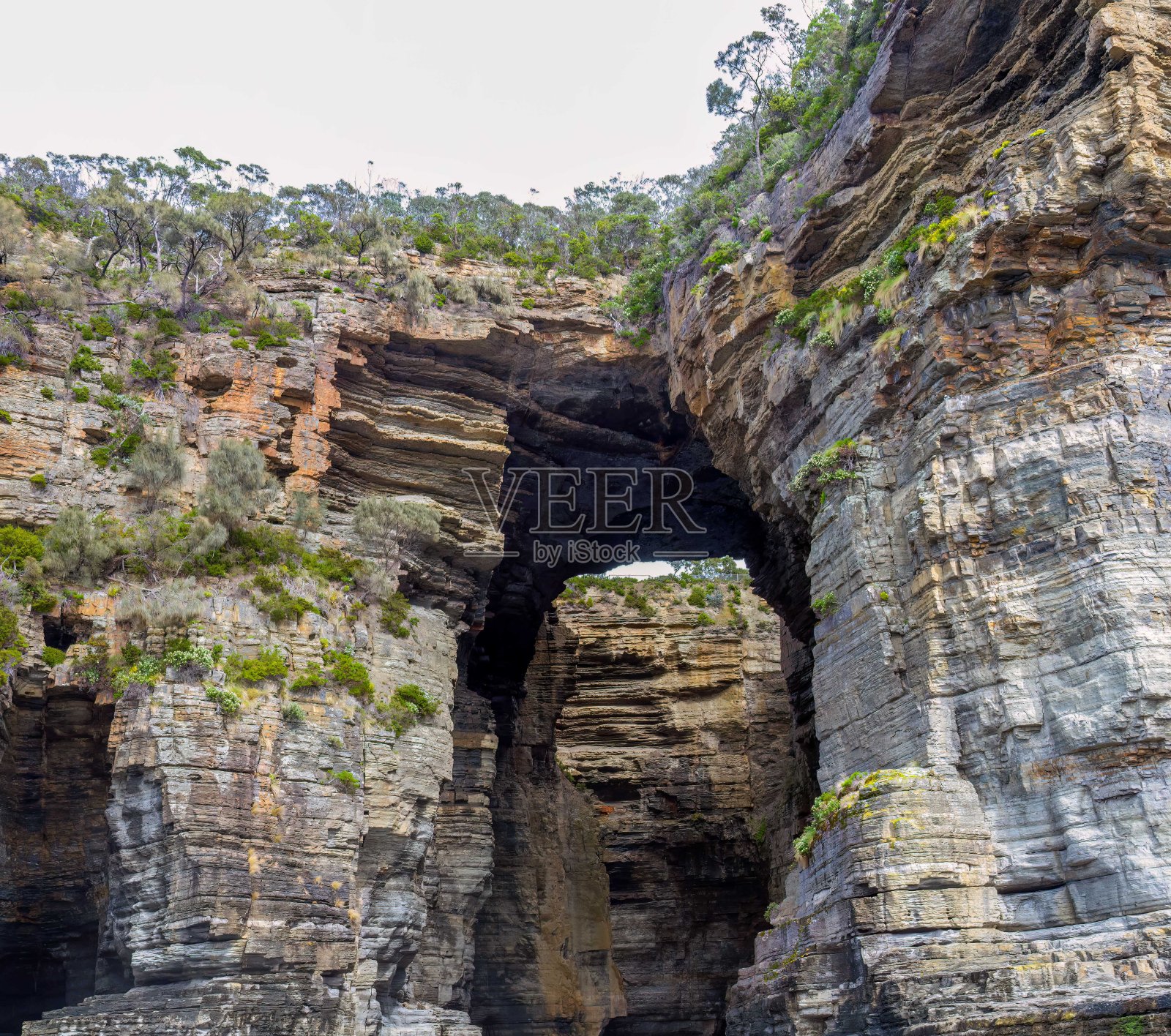 塔斯曼国家公园海岸线上的拱门照片摄影图片