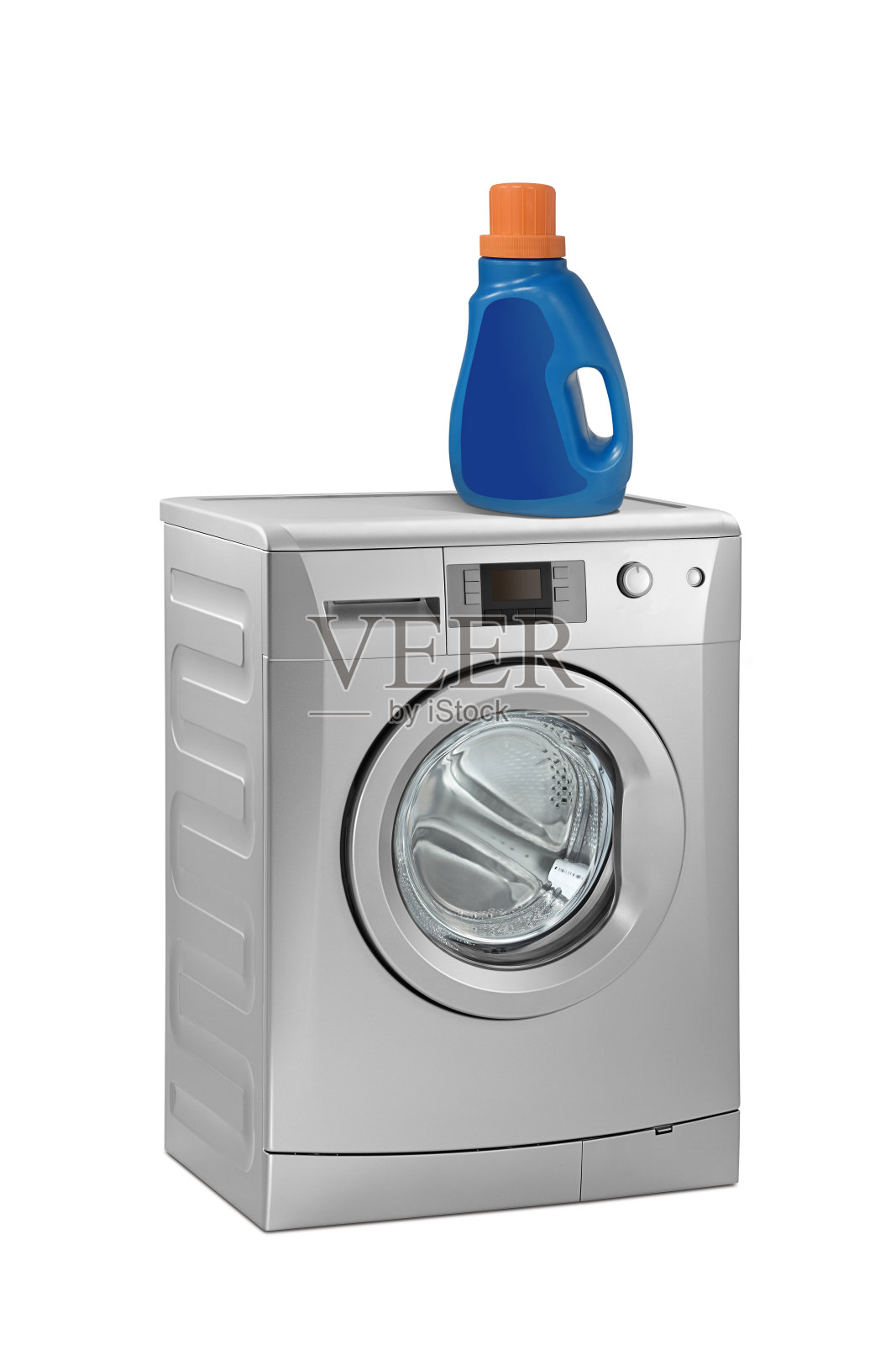 洗衣机上的洗衣粉照片摄影图片