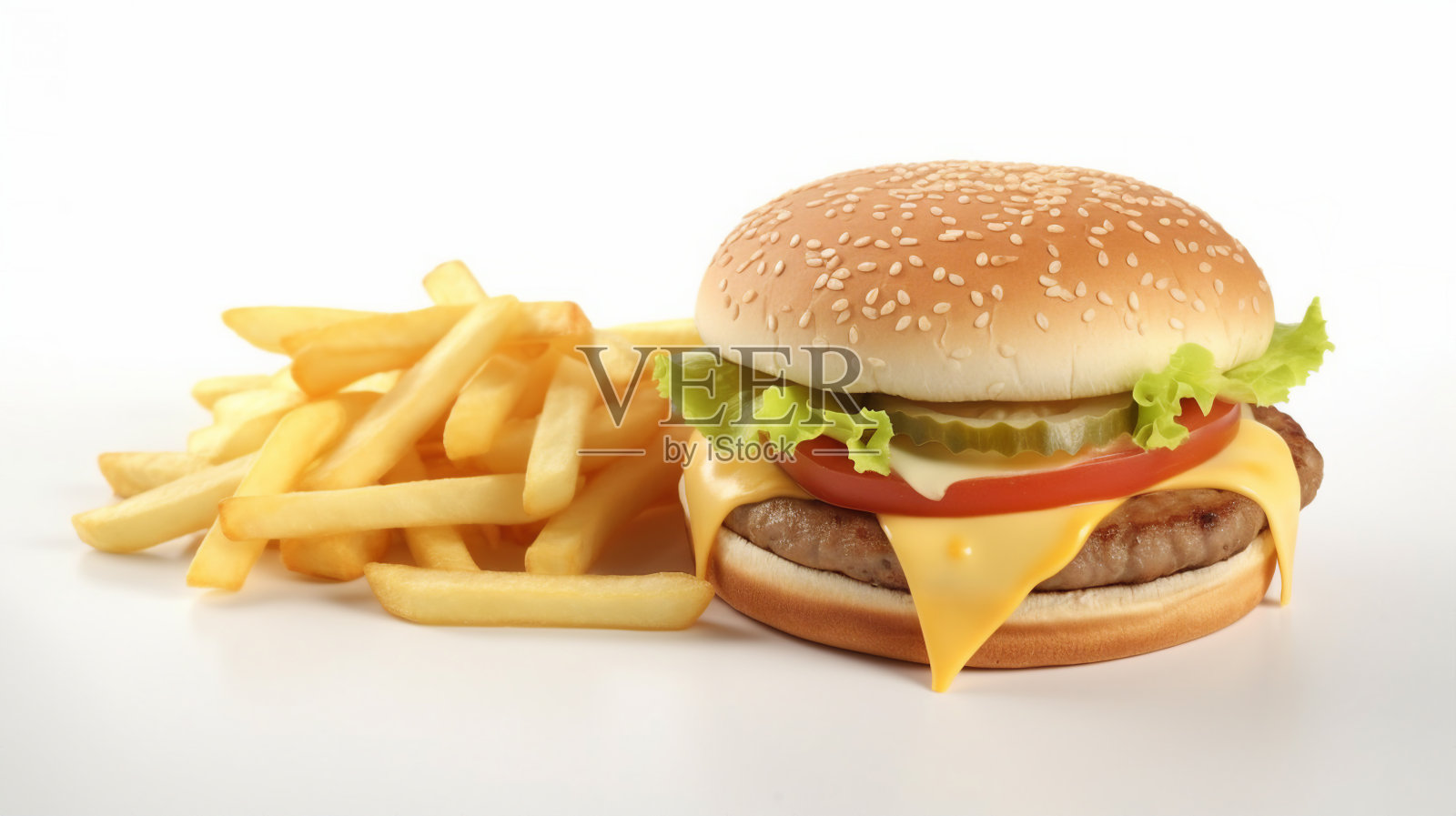 薯条汉堡照片摄影图片