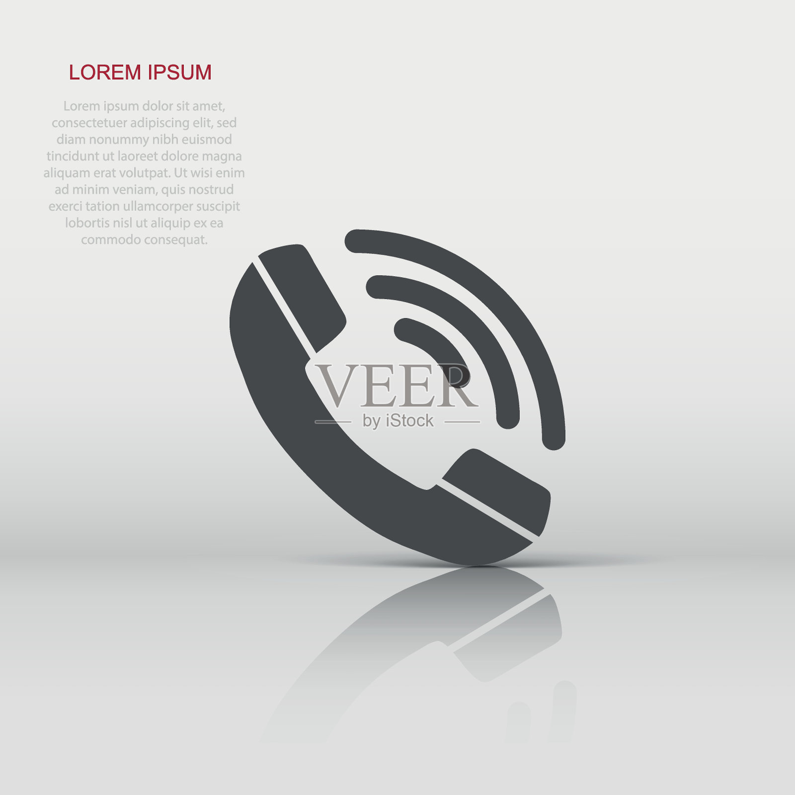 平板风格的手机图标。叫图解象形图。联系标牌经营理念。插画图片素材