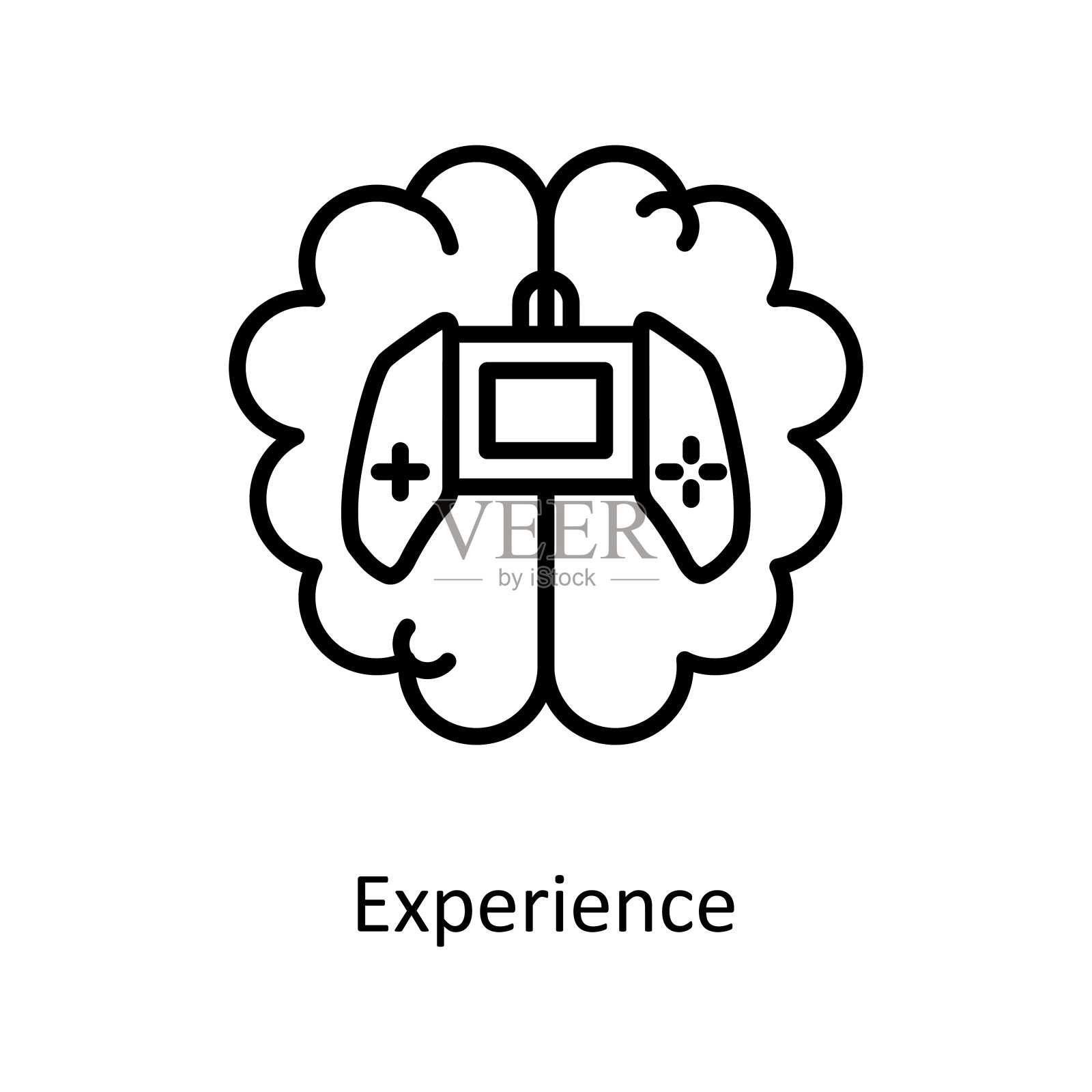 经验矢量轮廓图标设计插图。游戏符号在白色背景EPS 10文件插画图片素材