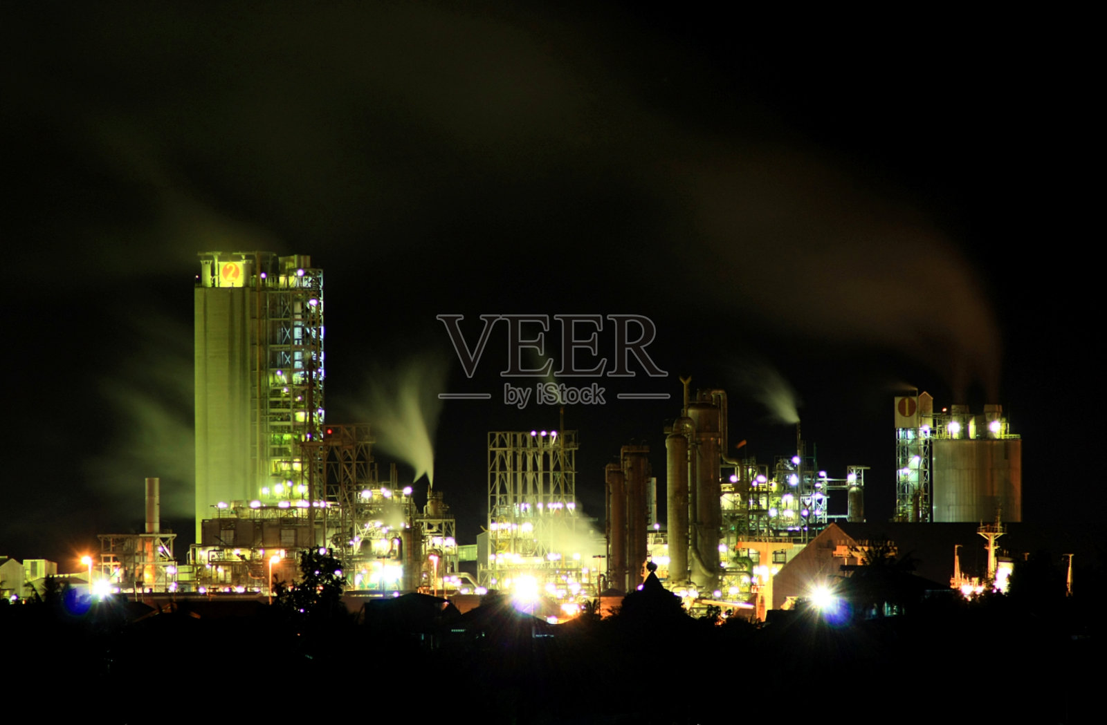 工厂夜景照片摄影图片