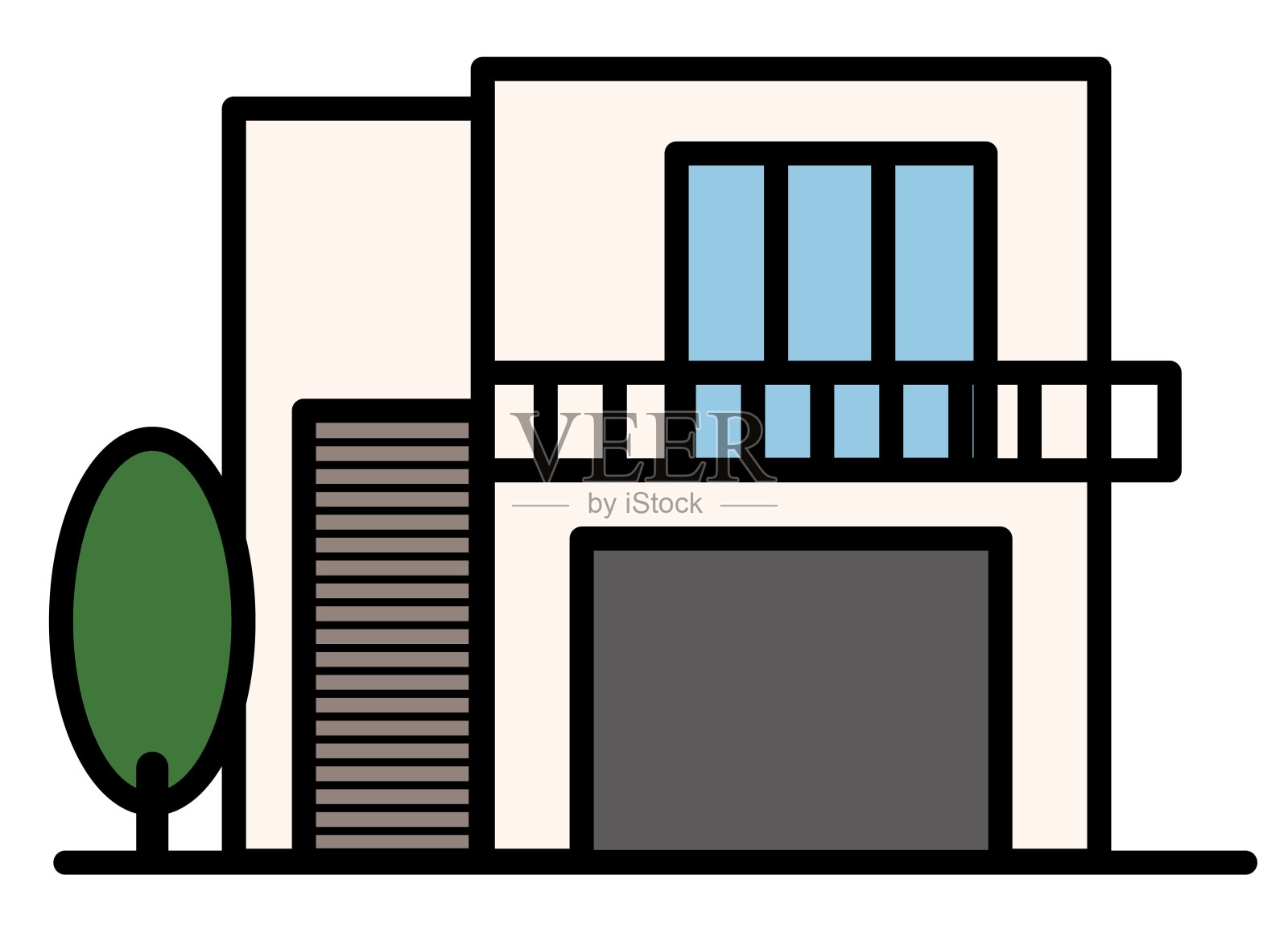 独立式住宅插画图片素材