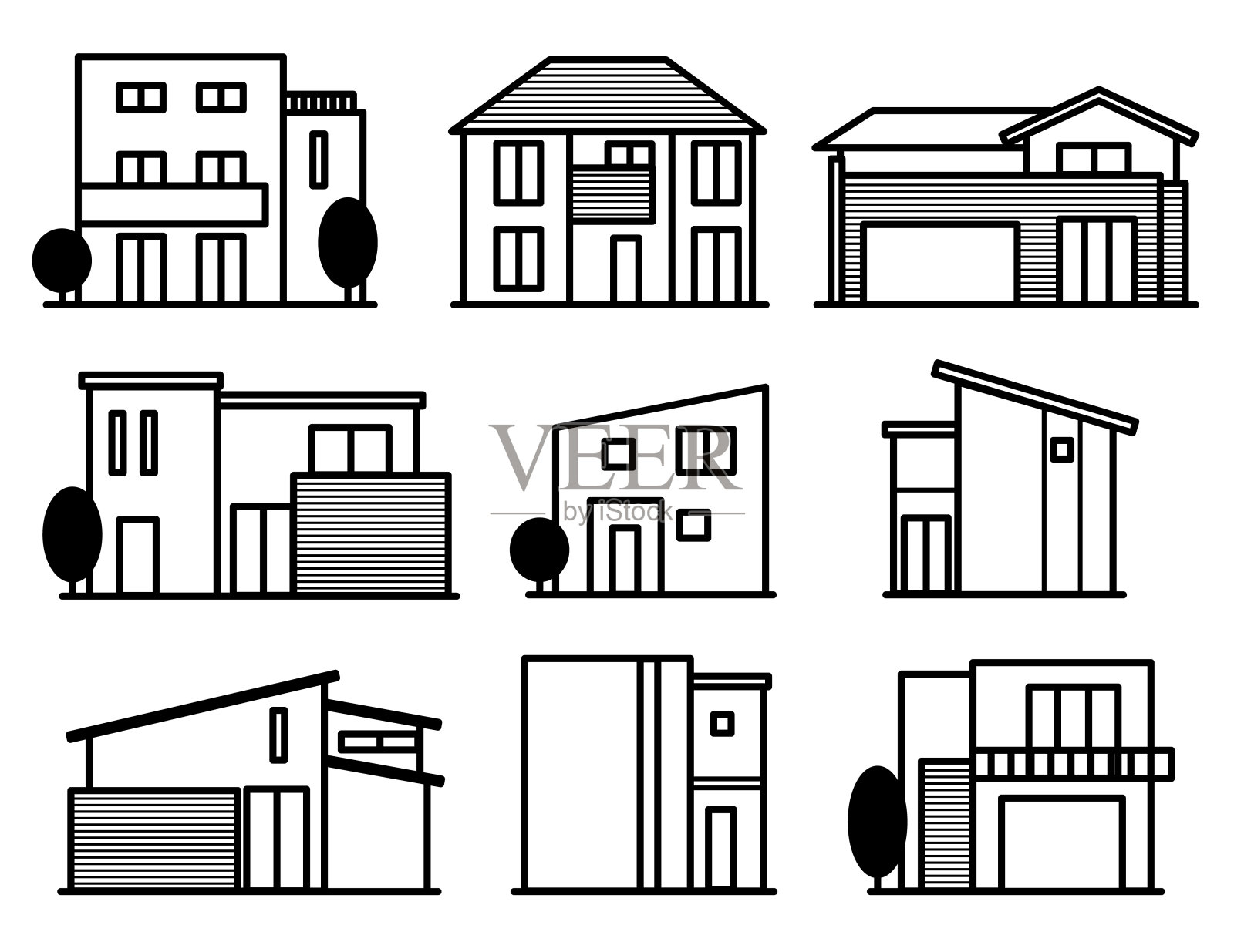 独立式住宅插画图片素材