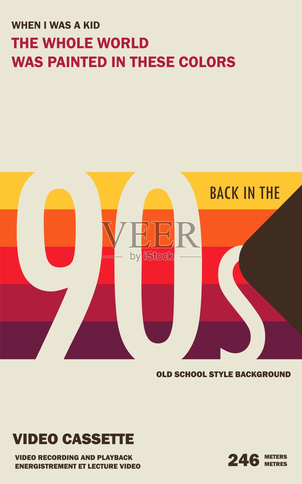 旧录像带背景。老学校和回到90年代的概念背景插画图片素材