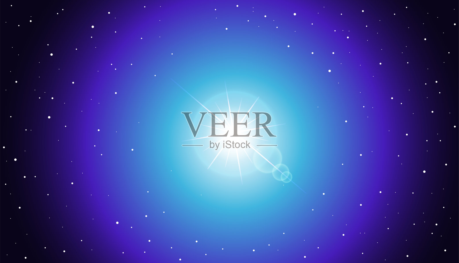 背景的空间和蓝色闪亮的星星。插画图片素材