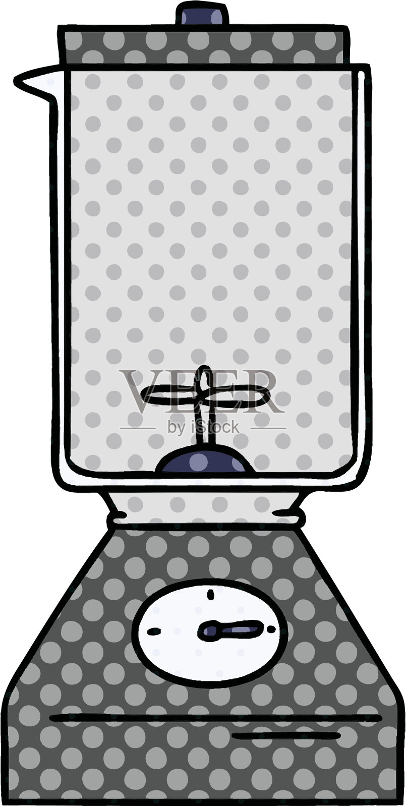 手绘的食物搅拌机的卡通涂鸦插画图片素材