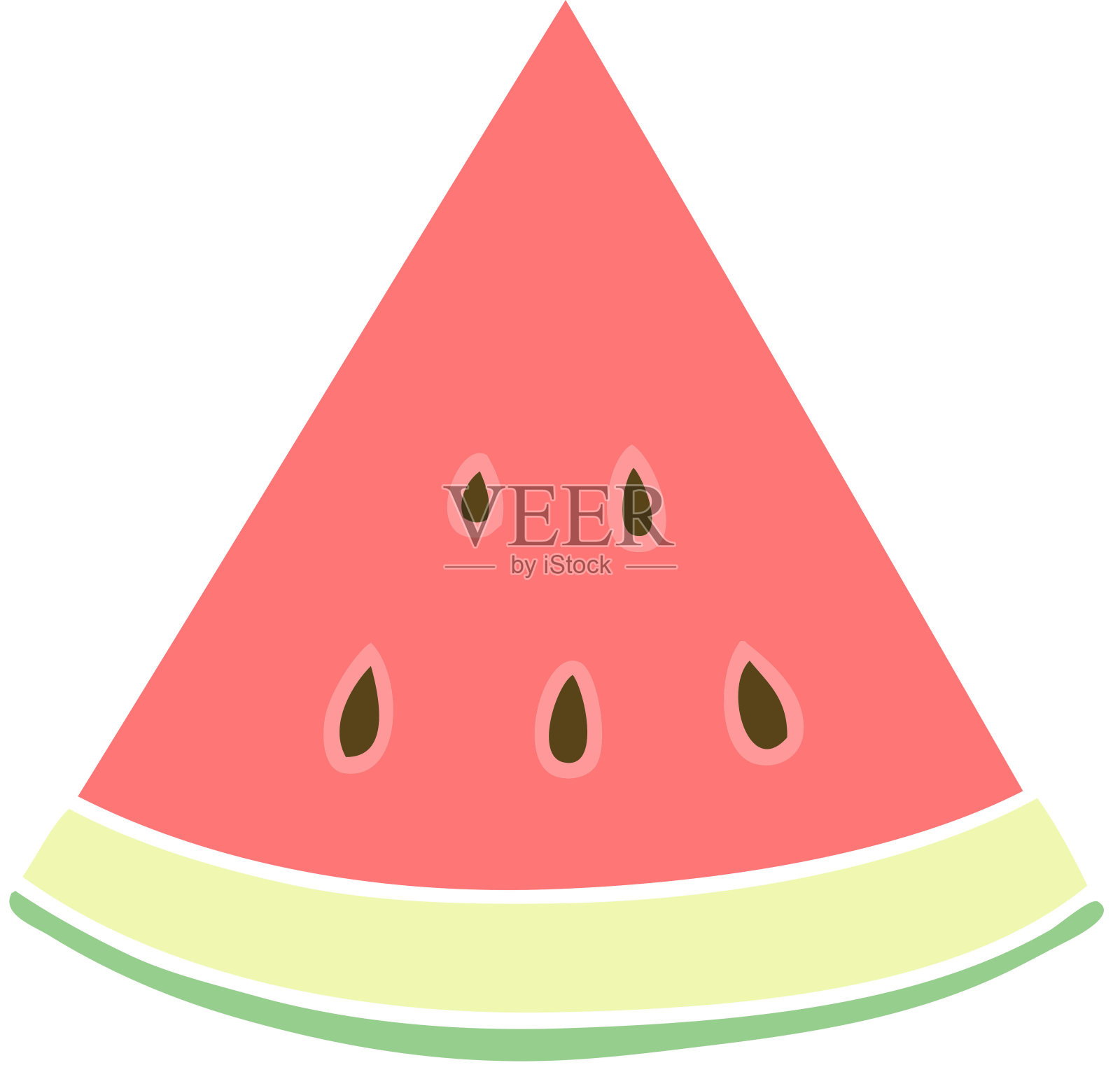 手绘古怪的卡通西瓜插画图片素材