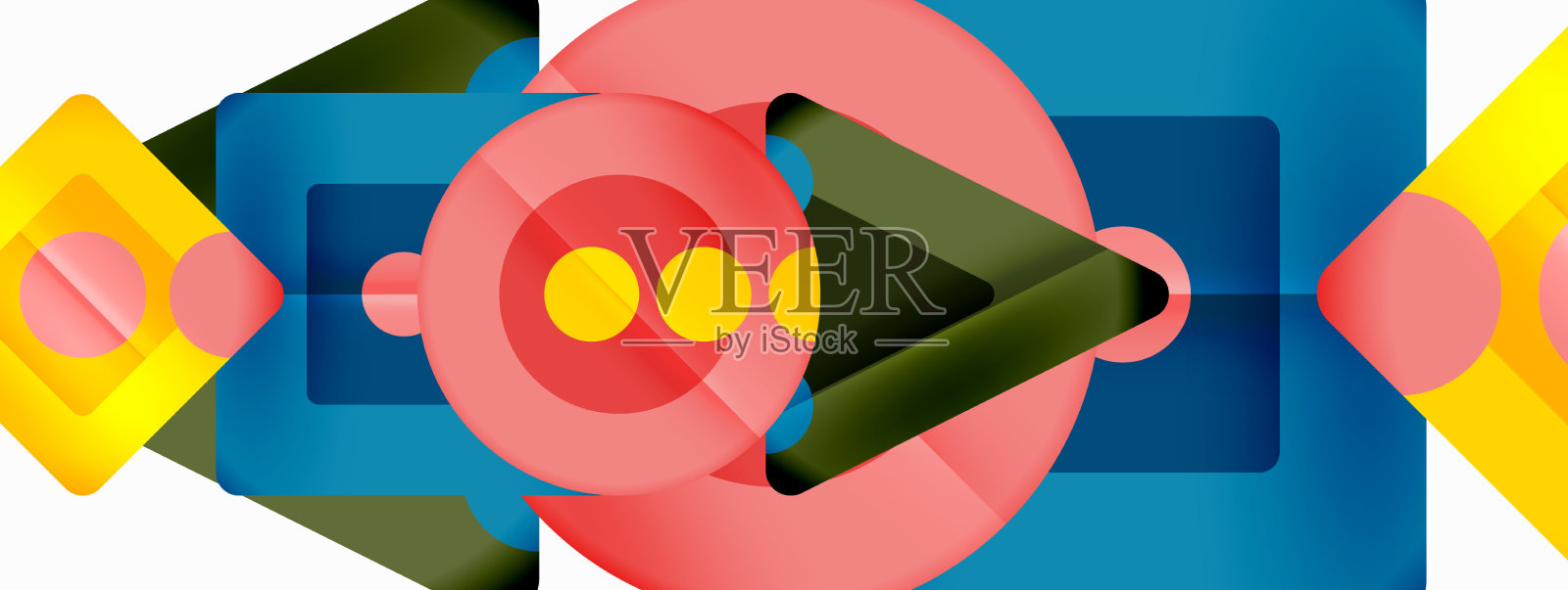 三角形和圆形的抽象背景插画图片素材