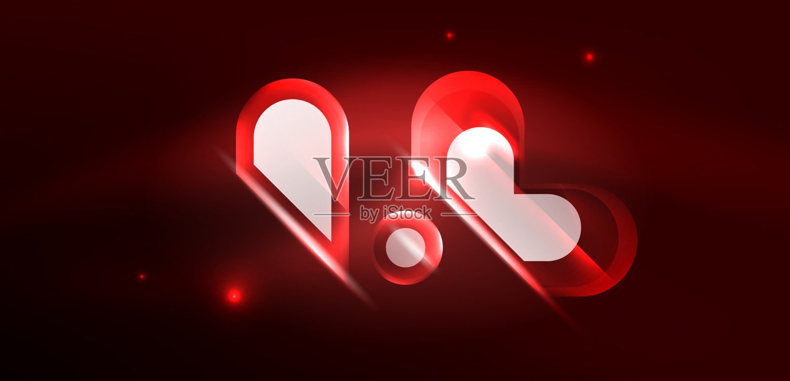 霓虹发光的几何形状抽象插画图片素材