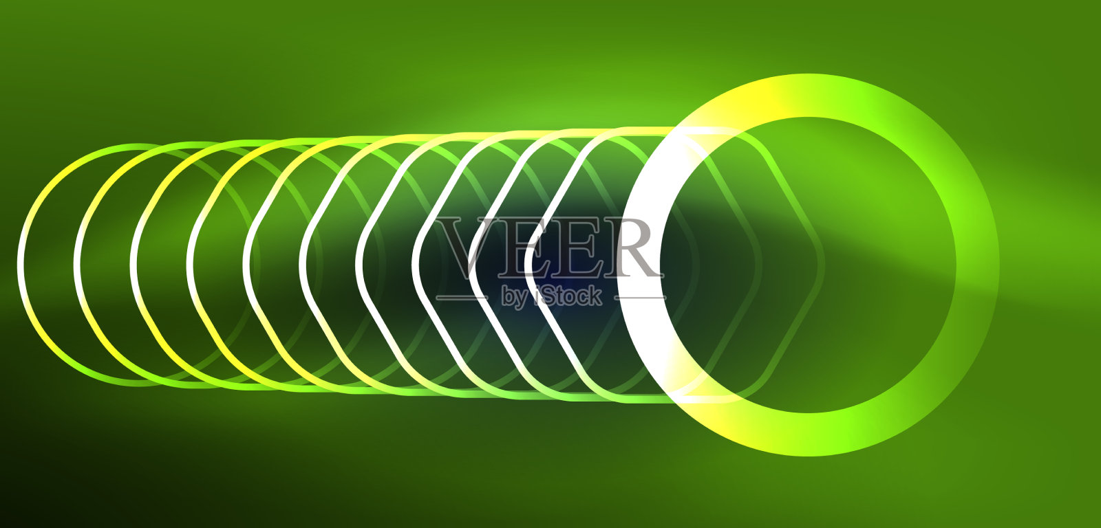 六边形抽象背景技术发光霓虹灯插画图片素材