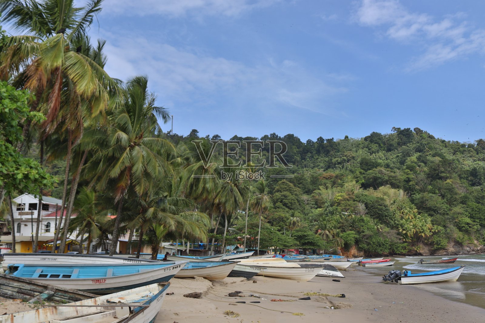 沙acas湾海滩船照片摄影图片