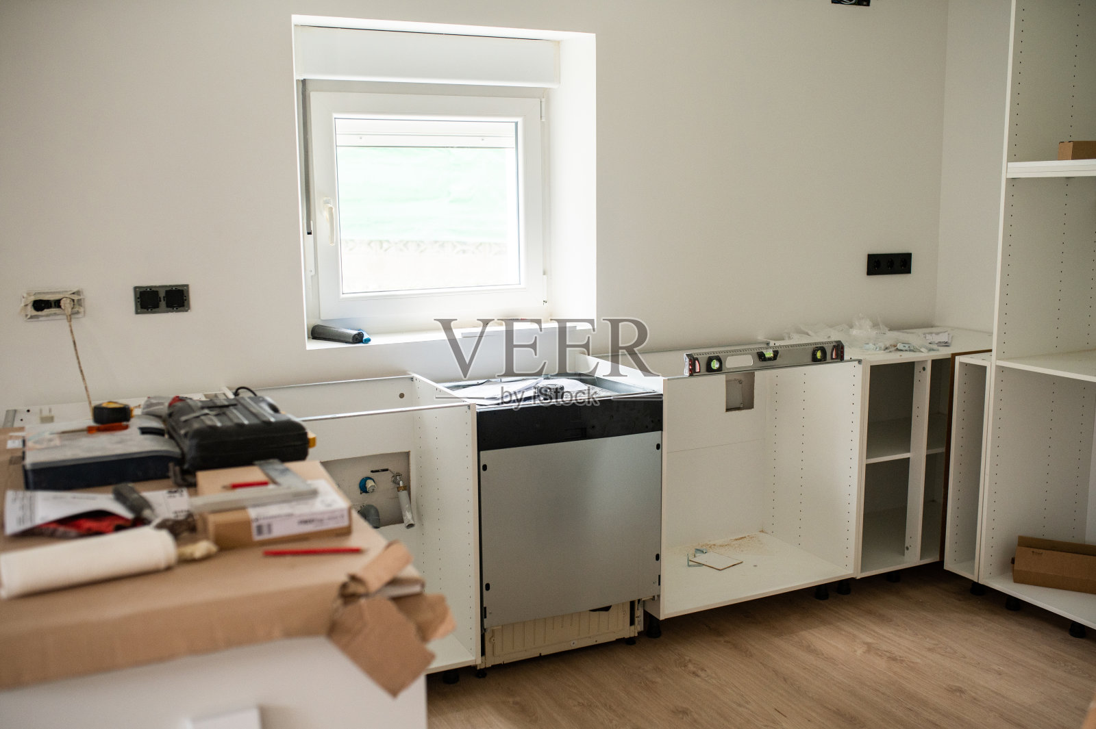 未完工的新厨房照片摄影图片