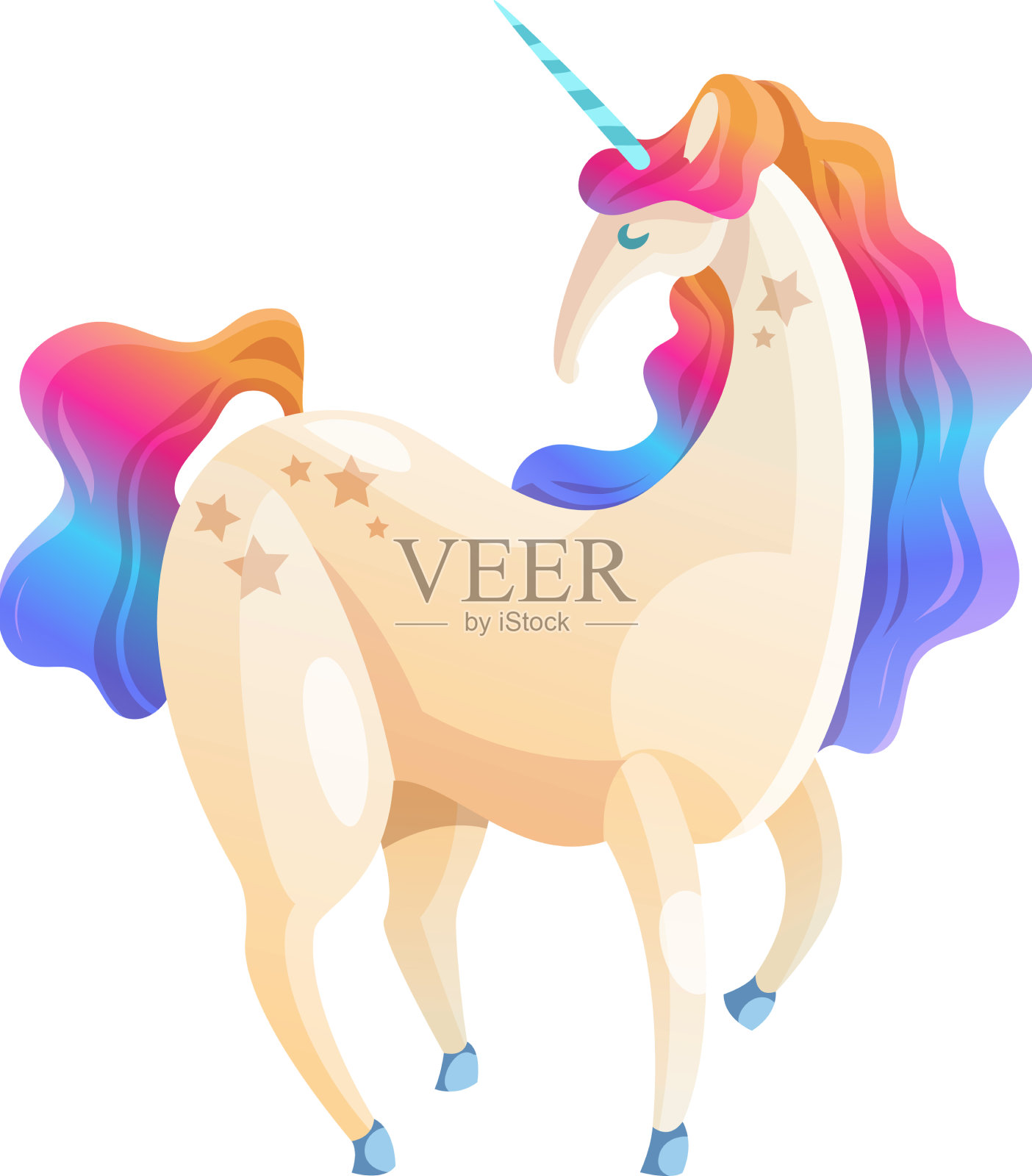 卡通独角兽设计元素图片