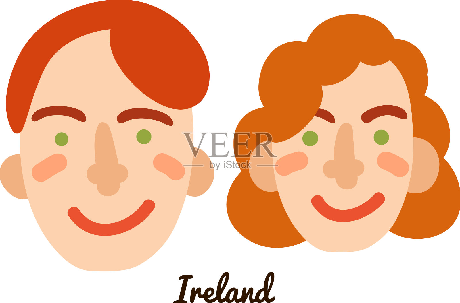 来自爱尔兰的人脸设计元素图片