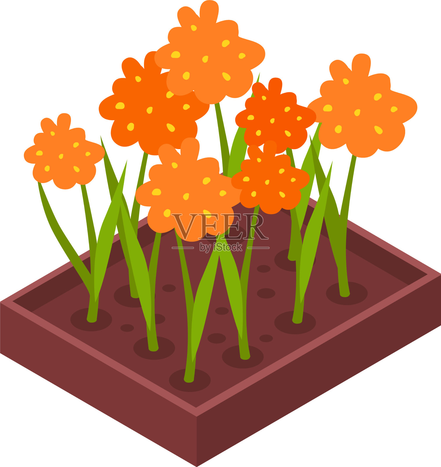 等距花坛图标设计元素图片