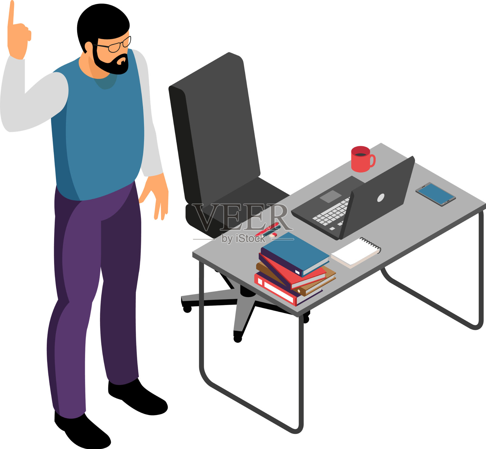 等距大学教师设计元素图片