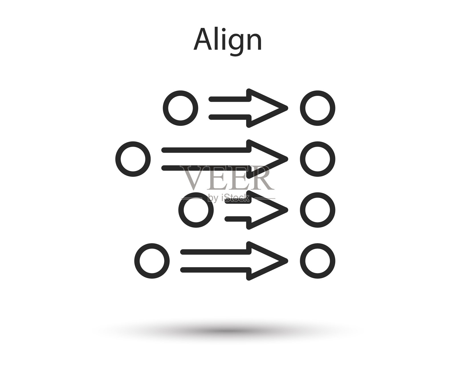 对齐命令行图标排序或对齐标志插画图片素材