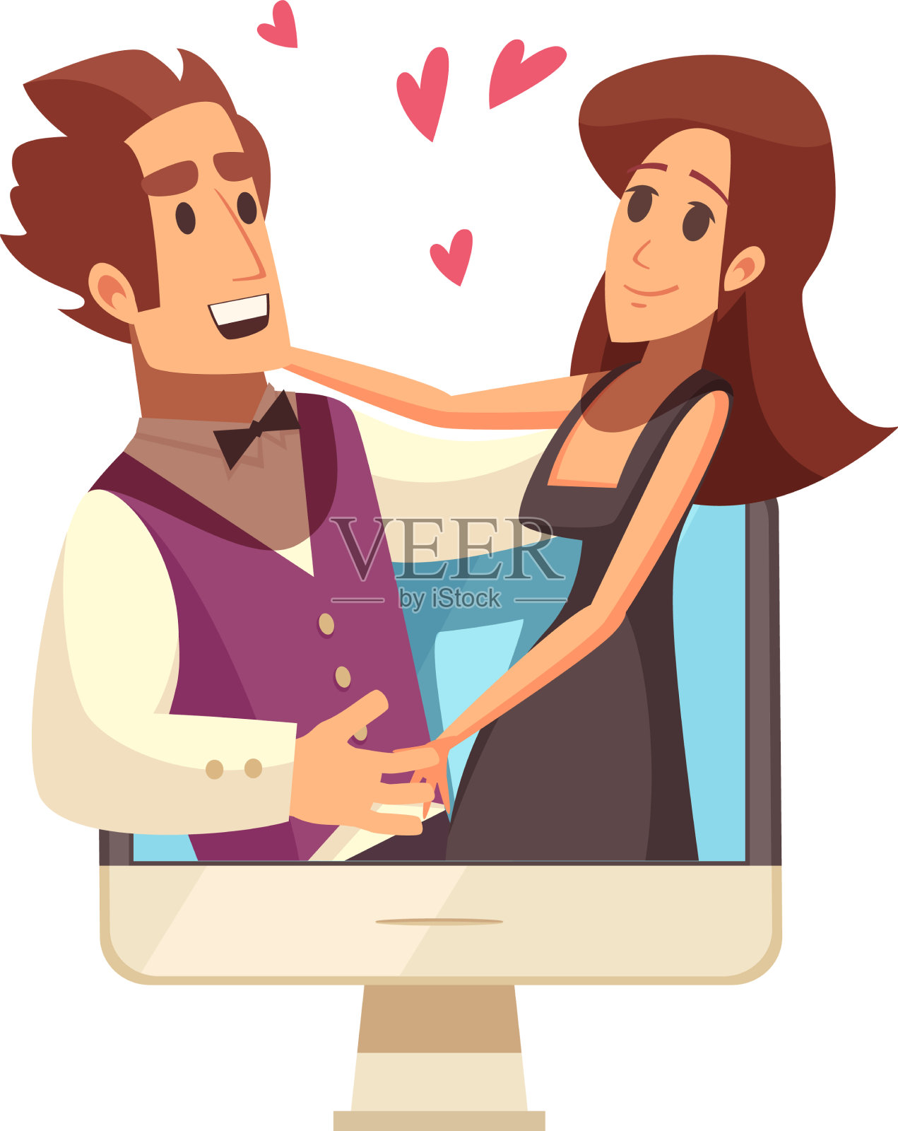 虚拟爱情图标设计元素图片