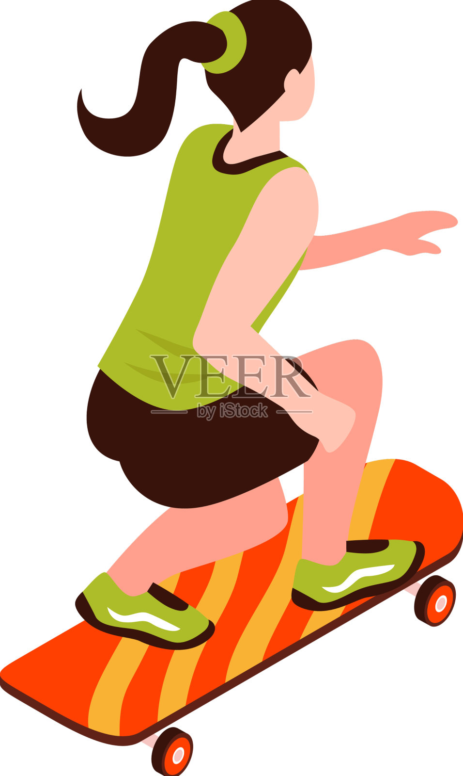 等距滑板者设计元素图片