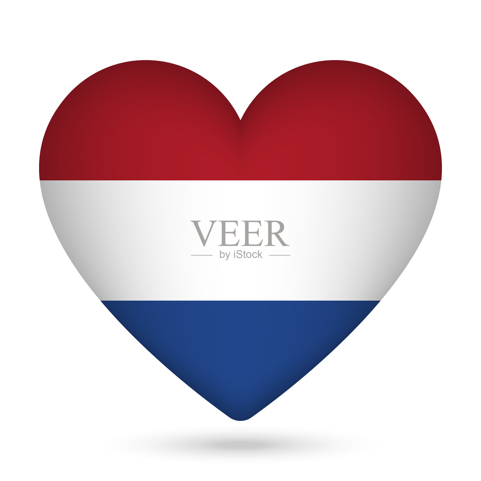 心形的荷兰国旗。矢量插图。插画图片素材