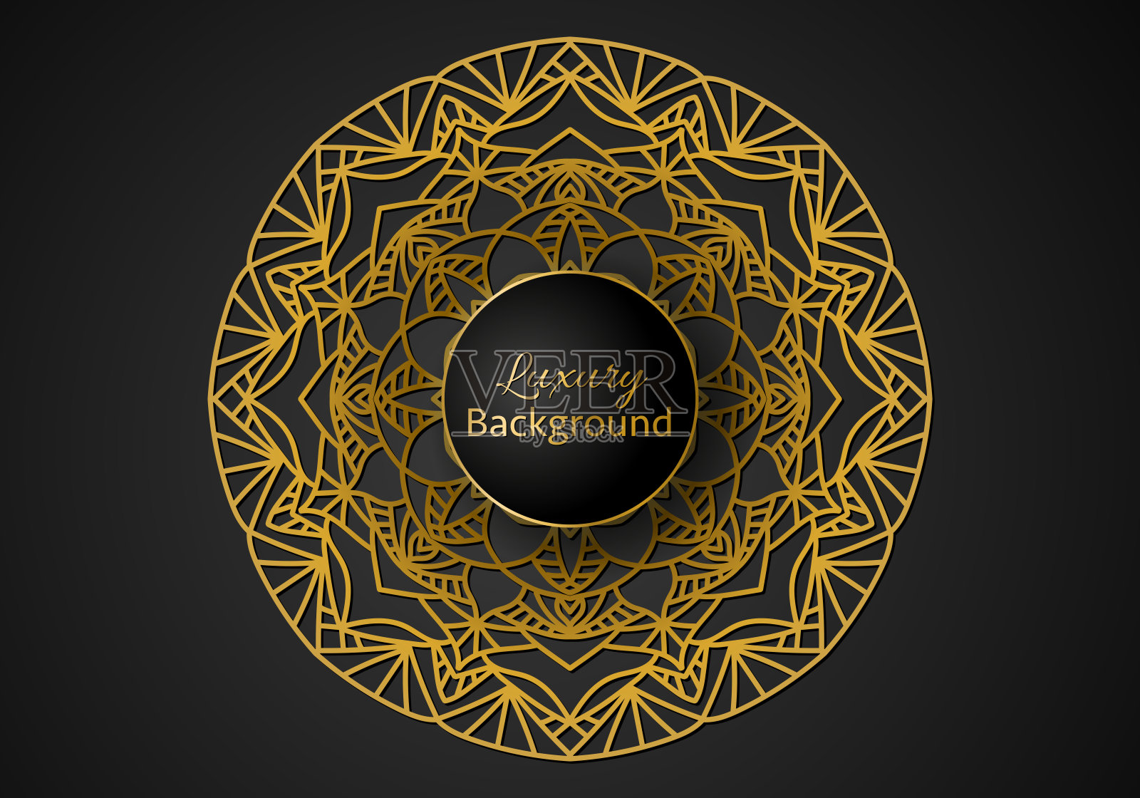 豪华装饰曼陀罗设计背景在金色插画图片素材