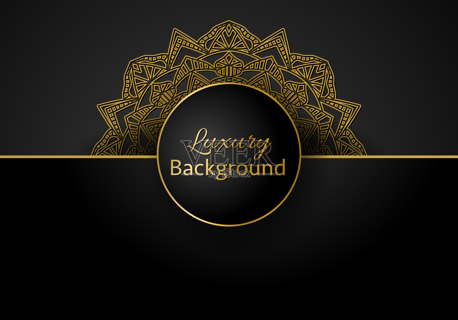 豪华装饰曼陀罗设计背景在金色插画图片素材