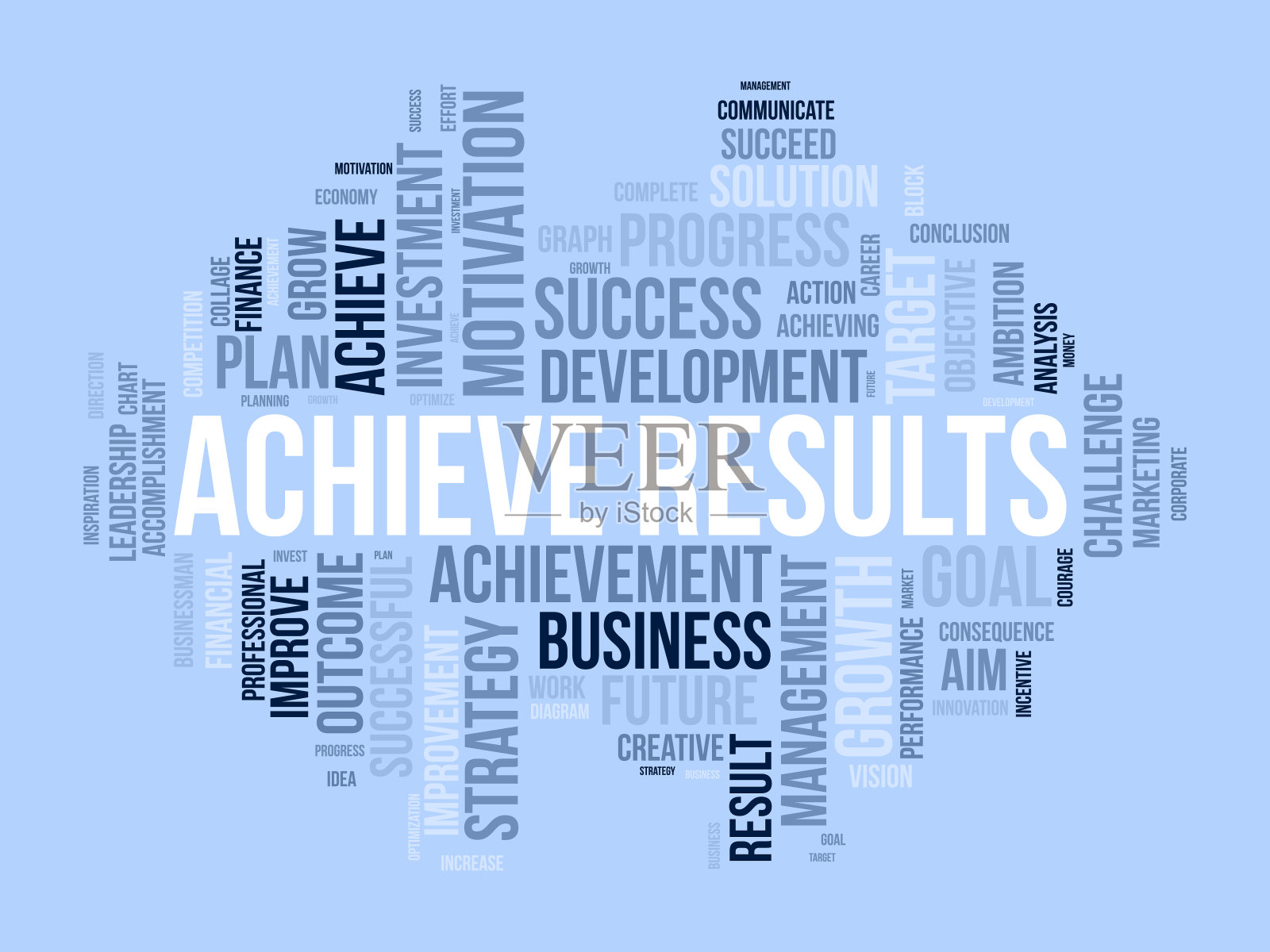 字云背景概念为取得成果。市场增长，财务成就是业务发展的结果。矢量插图。插画图片素材