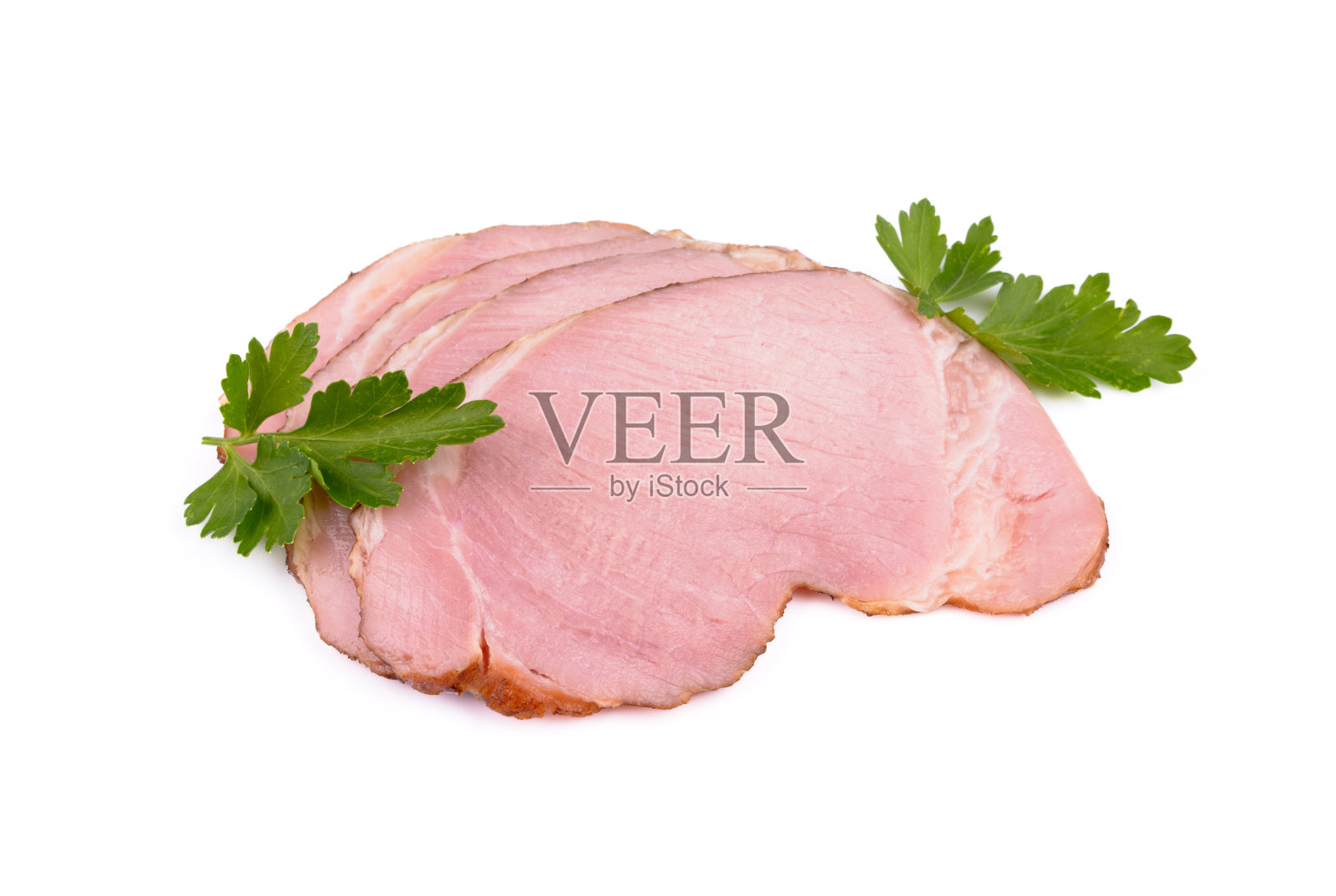 白底火腿片照片摄影图片