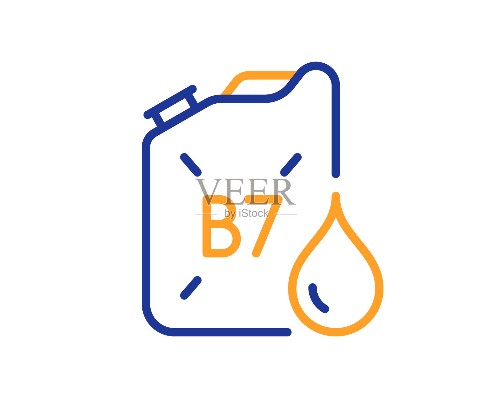 柴油罐线路图标和液体燃料标志设计元素图片