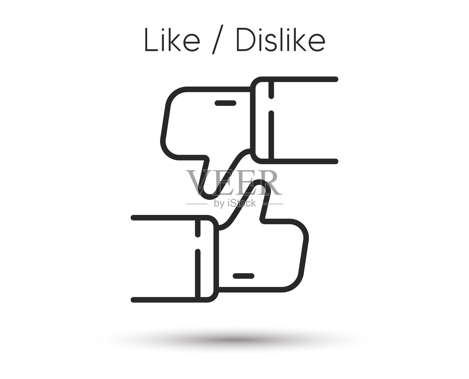 喜欢或不喜欢的线图标拇指向上标志社会图标素材