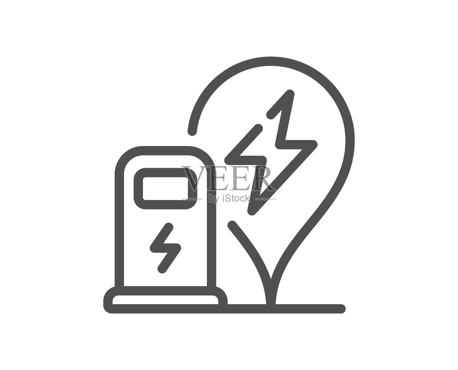 充电站线路图标汽车充电位置设计元素图片