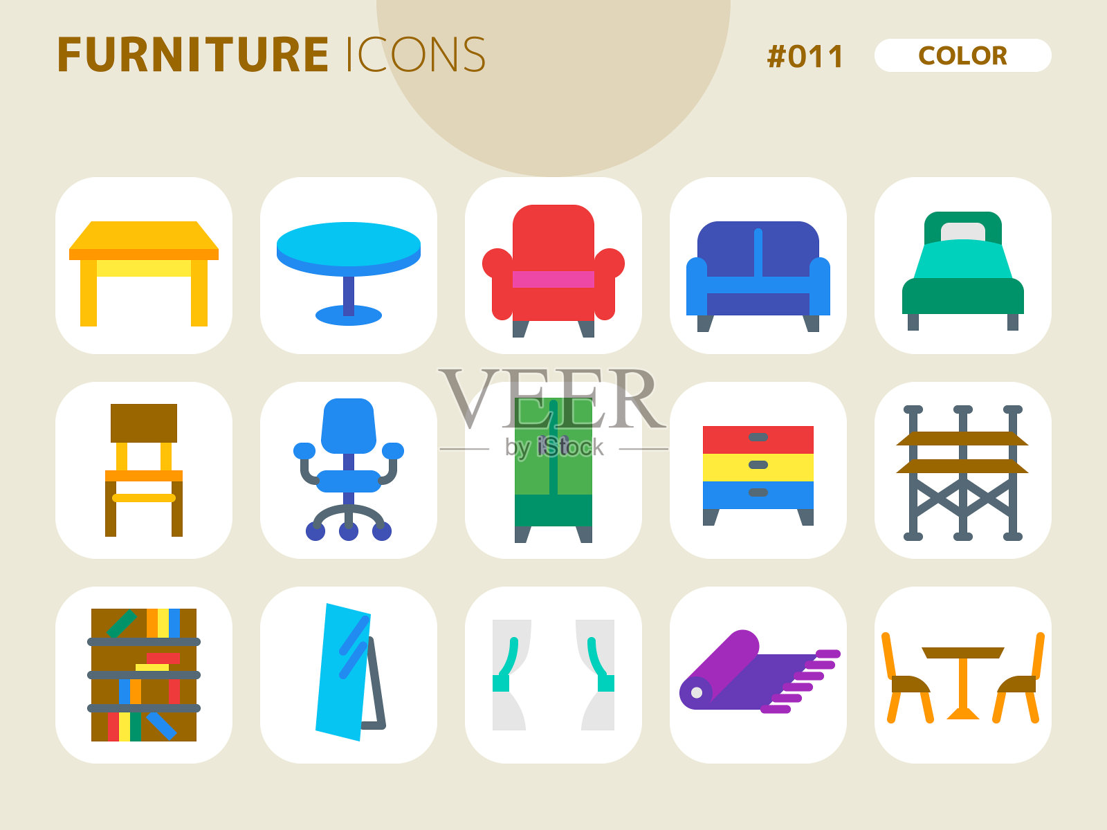 与furniture相关的颜色样式图标集图标素材