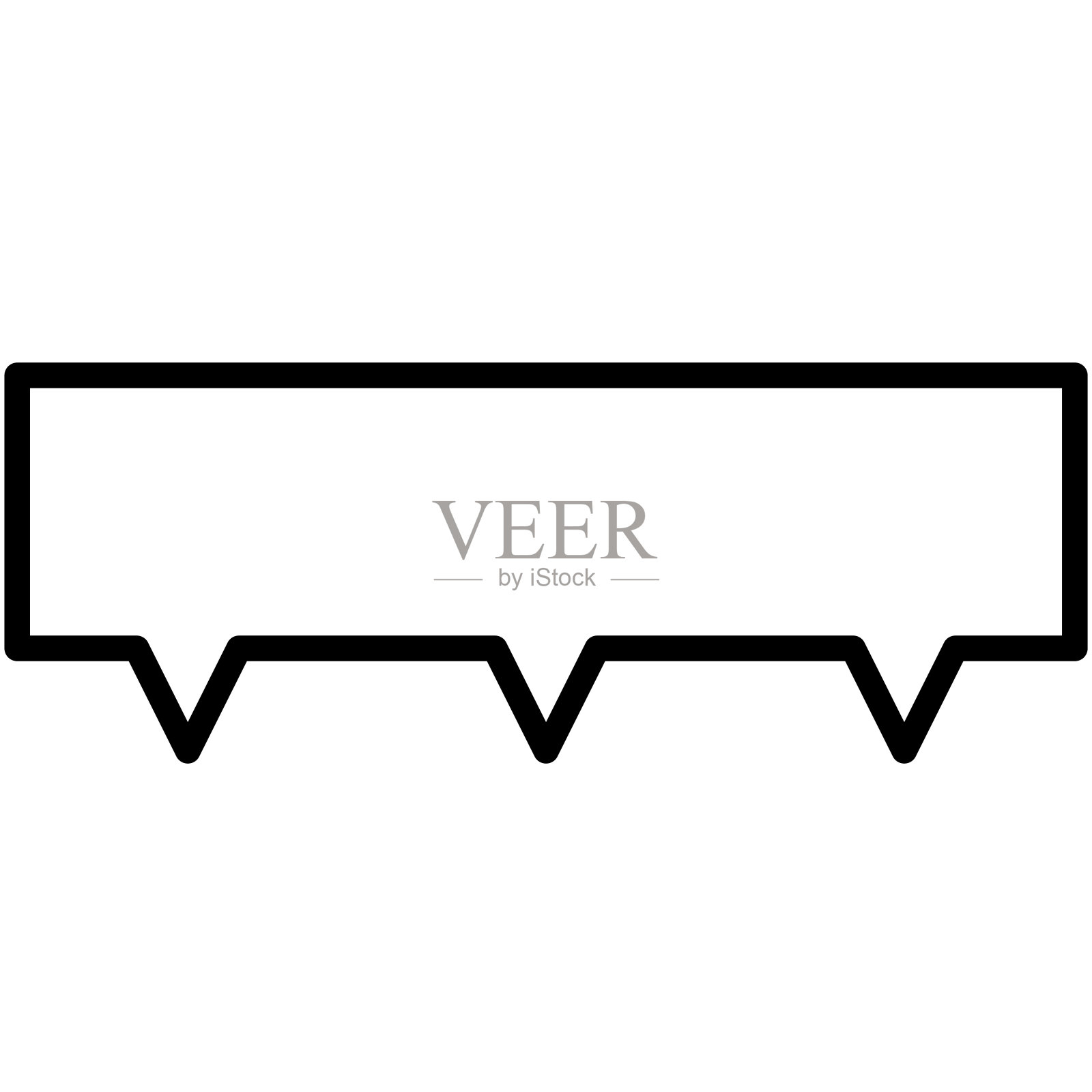 演讲气球图标，线条风格矢量插图插画图片素材